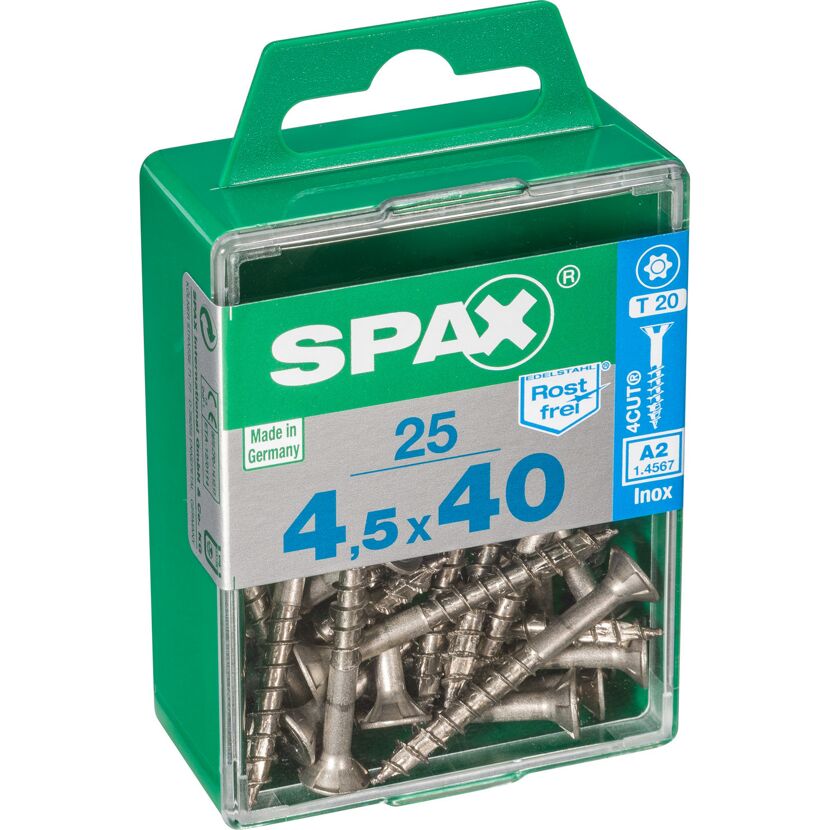 SPAX Schrauben 4,5 x 40 mm, 25 Stück in Box