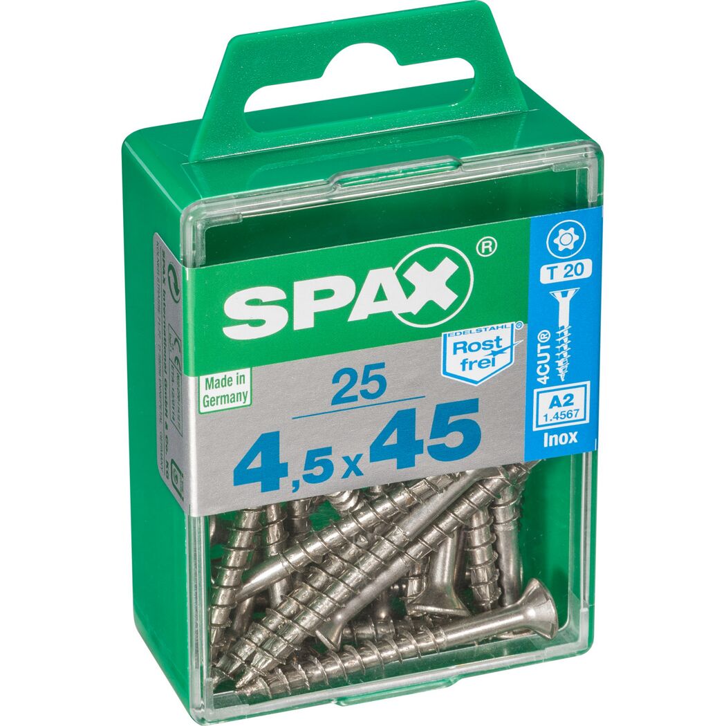 SPAX Schrauben 4,5 x 45 mm, 25 Stück, rostfrei