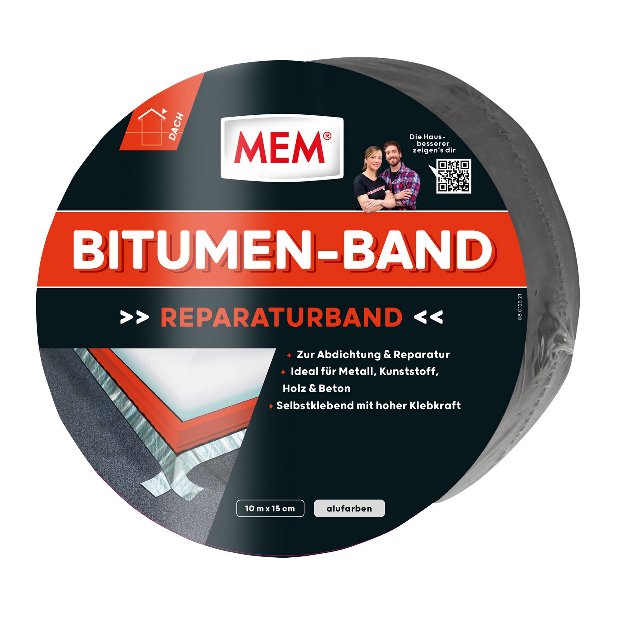 MEM Bitumen-Band Reparaturband alufarben