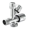 Geräte-Eckventil verchromt 1/2" AG x 3/4" AG x 3/8" AG x 10 mm