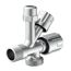 Geräte-Eckventil verchromt 1/2" AG x 3/4" AG x 3/8" AG x 10 mm