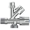 Geräte-Eckventil verchromt 1/2" AG x 3/4" AG x 3/8" AG x 10 mm