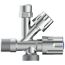 Geräte-Eckventil verchromt 1/2" AG x 3/4" AG x 3/8" AG x 10 mm