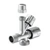 Geräte-Eckventil verchromt 1/2" AG x 3/4" AG x 3/8" AG x 10 mm
