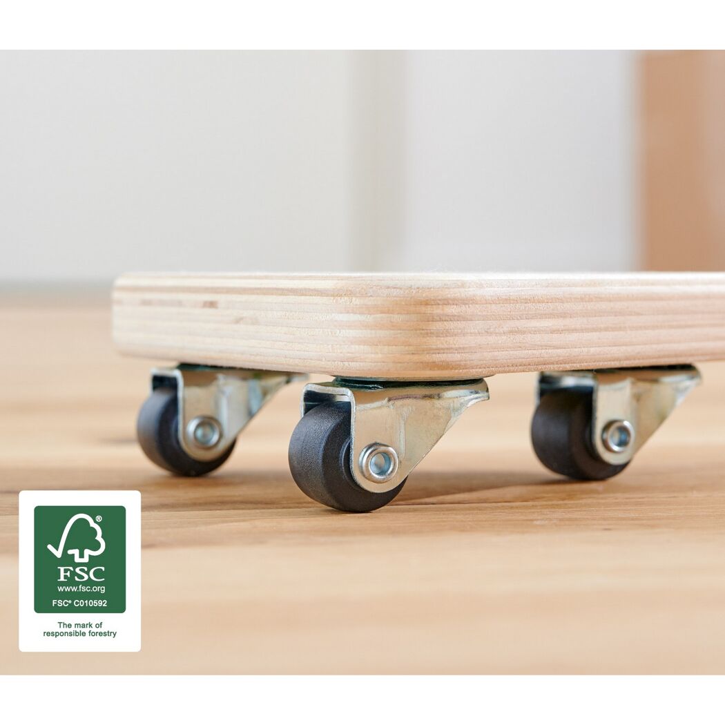 Transporthilfe 'MM1158' holzfarben 13,4 x 13,4 x 4,3 cm, 100 kg