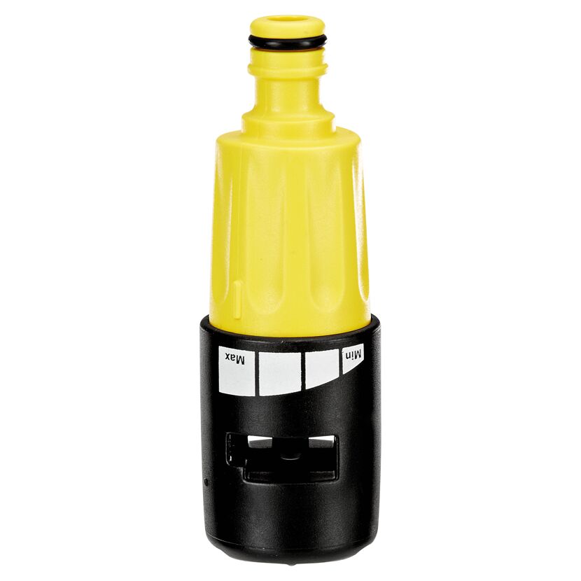 Gelber Adapter für Gartenschlauchanschluss