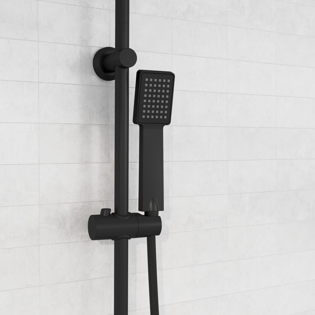 Duschsäule 'Easy Energy' schwarz eckig 97 cm