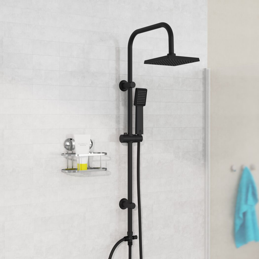 Duschsäule 'Easy Energy' schwarz eckig 97 cm