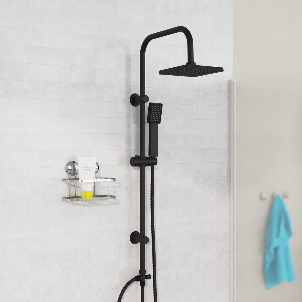 Duschsäule 'Easy Energy' schwarz eckig 97 cm
