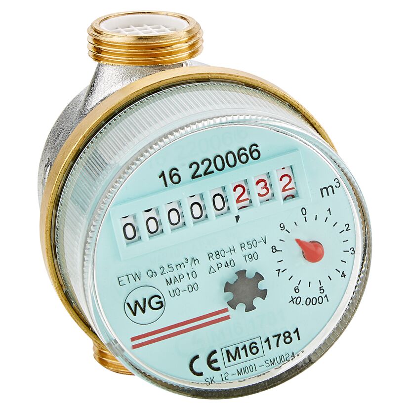 Warmwasserzähler mit Anzeige