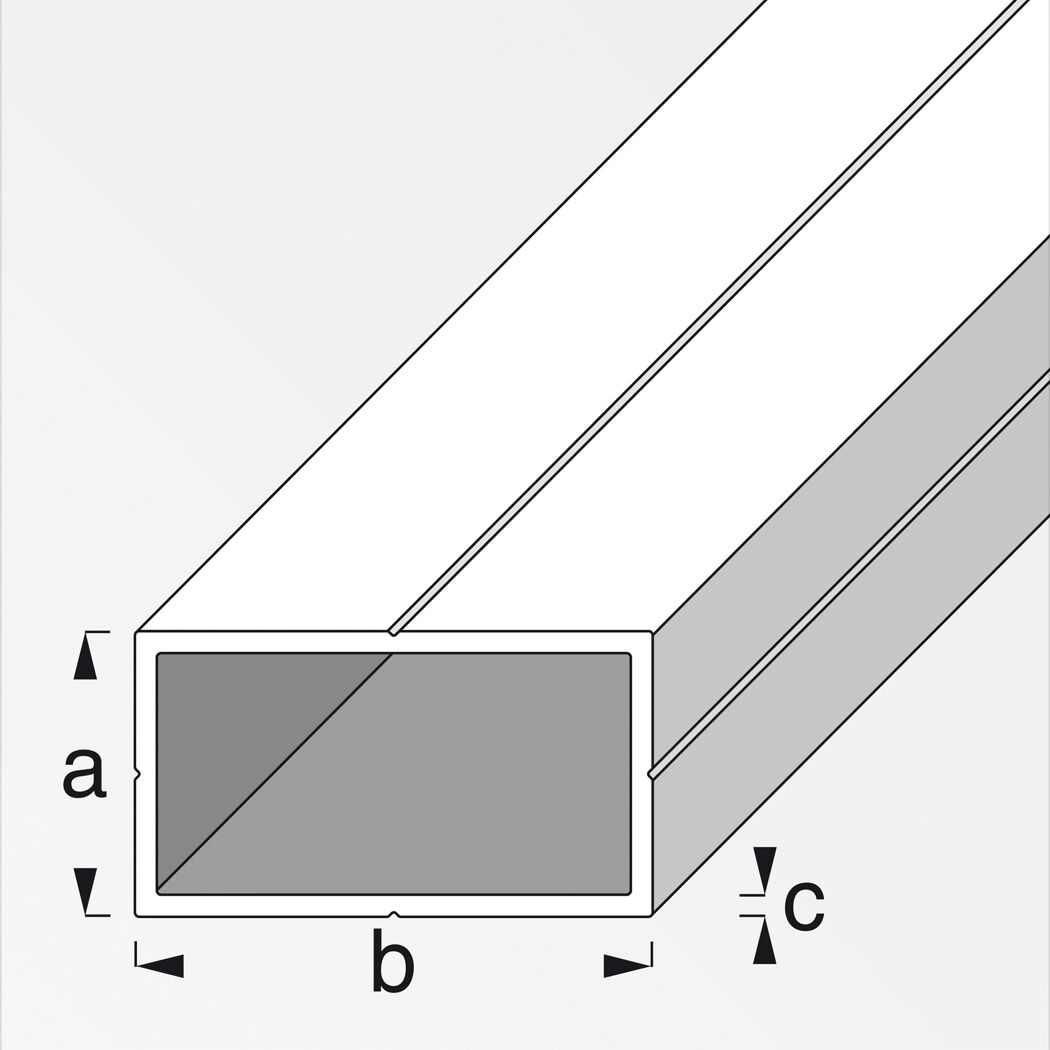 Rechteckrohr mit den Maßen a, b und c