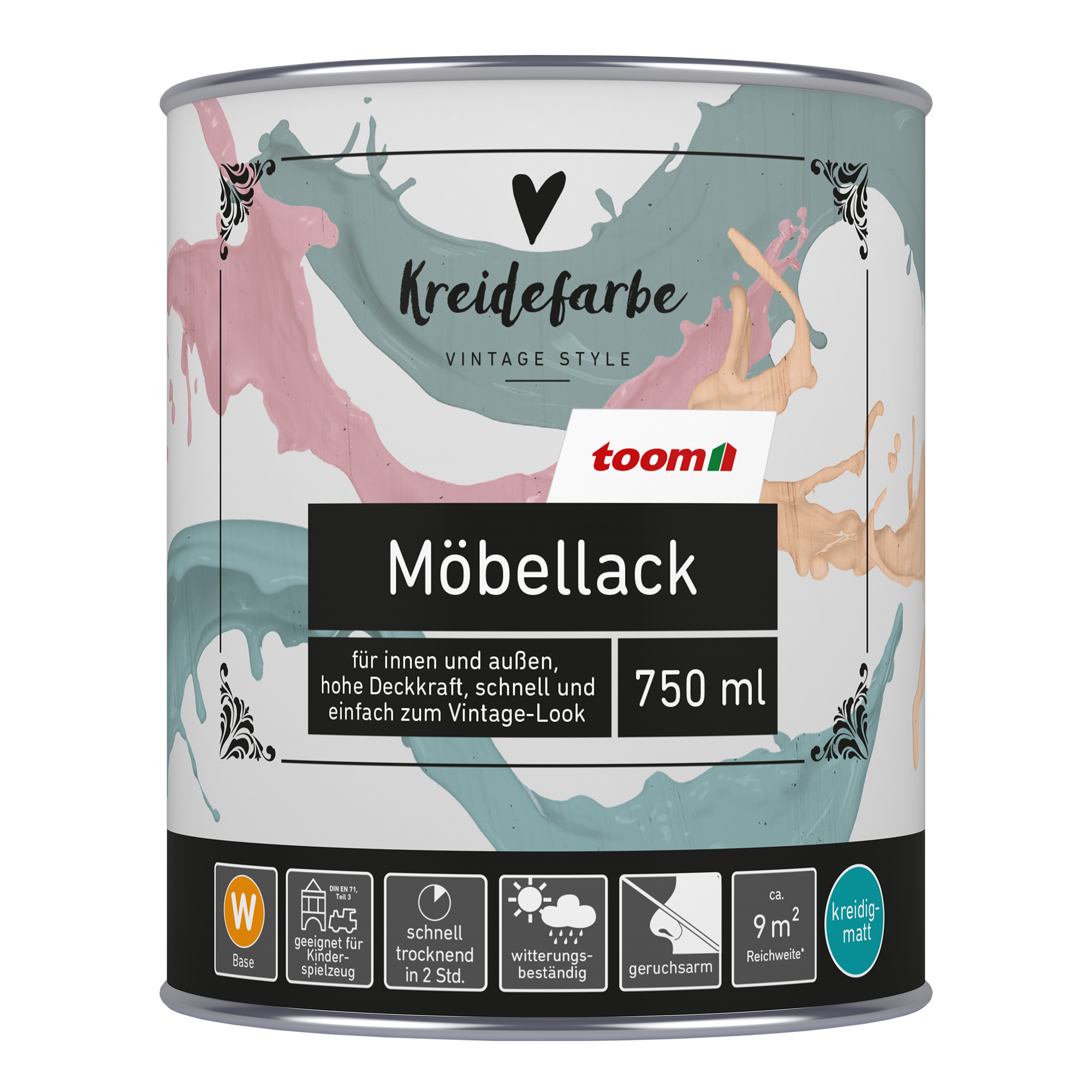 Kreidefarbe-Möbellack Base W 'Vintage Style' 750 ml + product picture