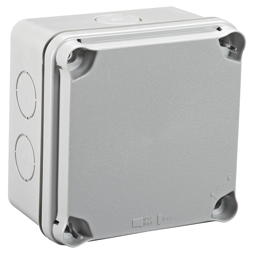 Grauer Abzweigkasten AP 108x108x64mm IP65