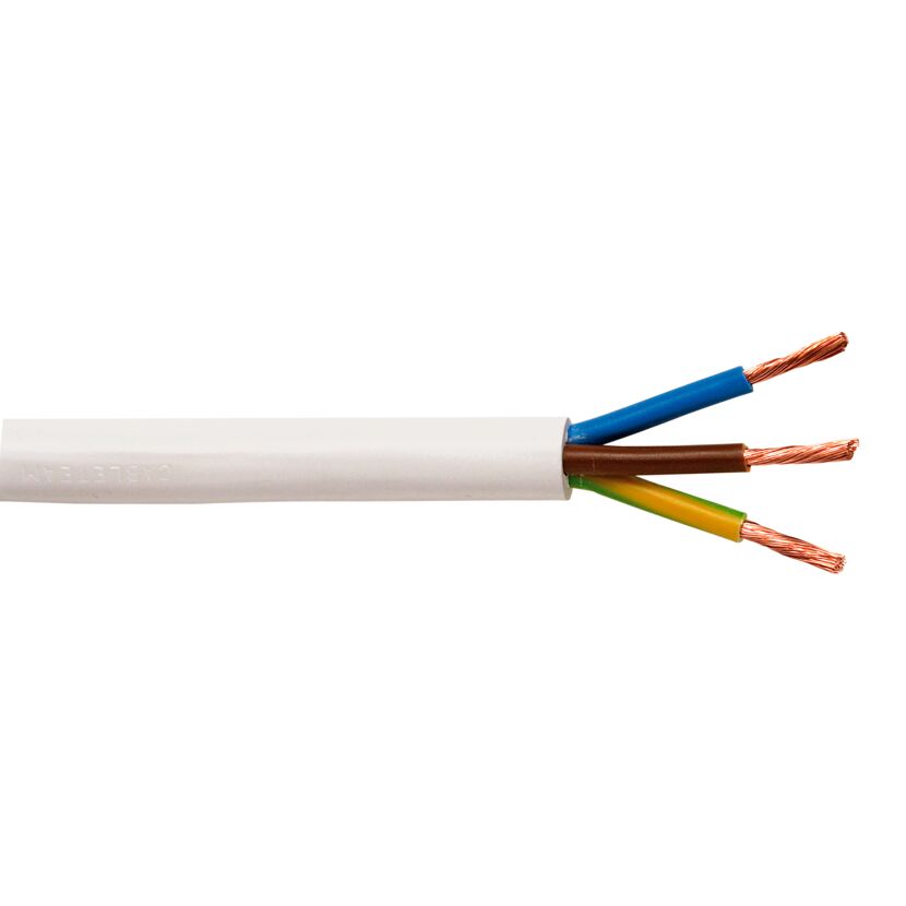 Schlauchleitung H05VV-F3G 1,5 mm² weiß