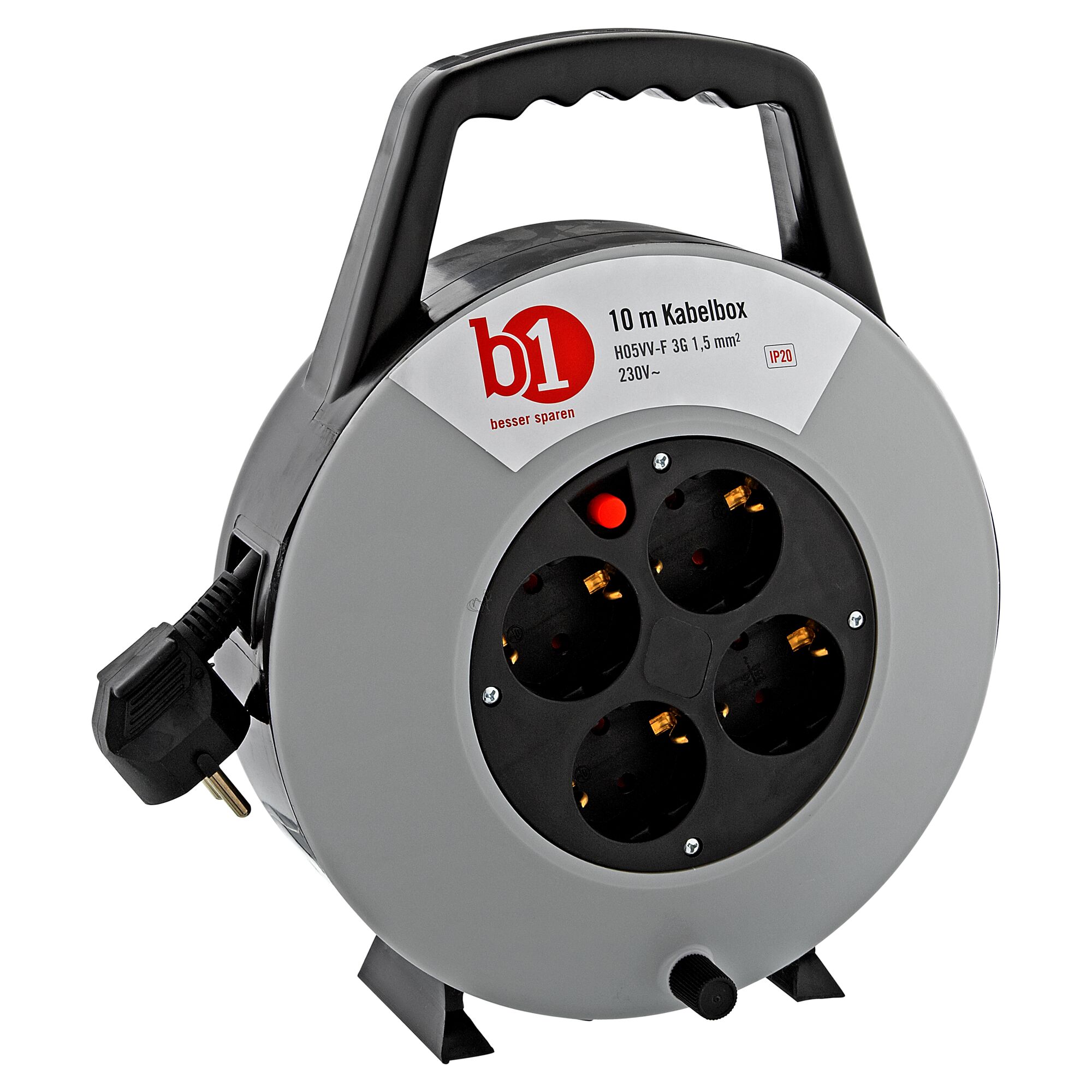 Kabelbox mit vier Steckdosen und 10 m Kabel