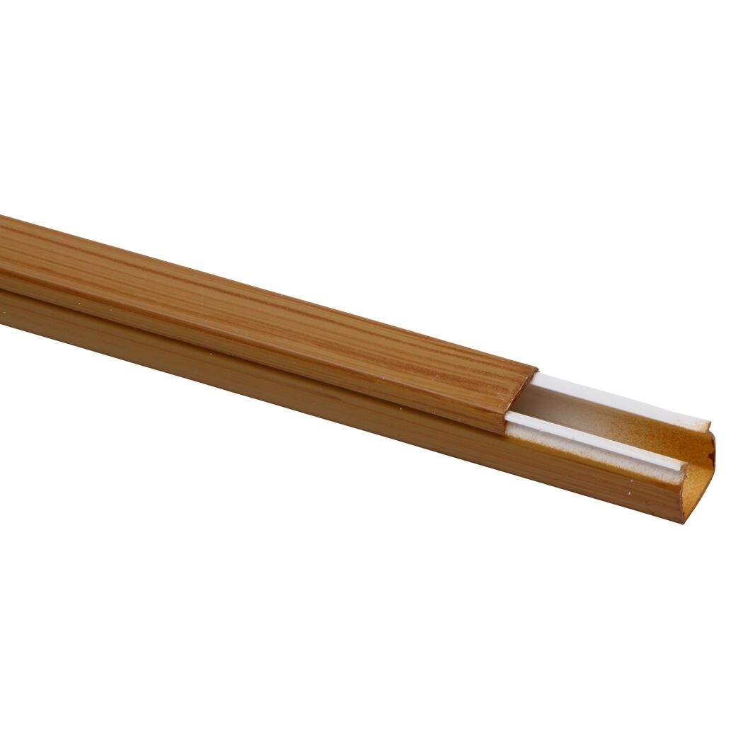 Holzfarbener Kabelkanal 15 x 15 mm