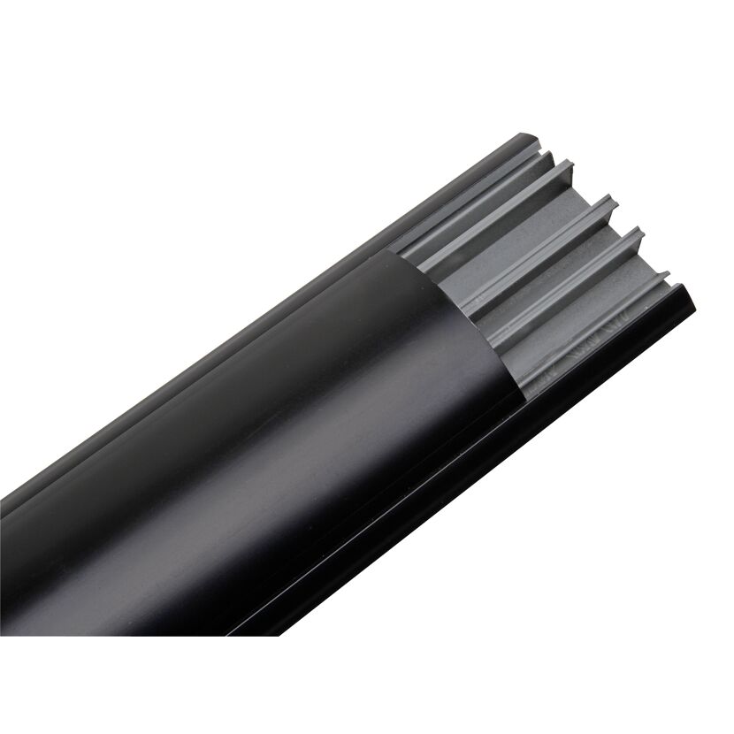 Schwarzer Bodenkanal, 60 x 15 mm, 2 m