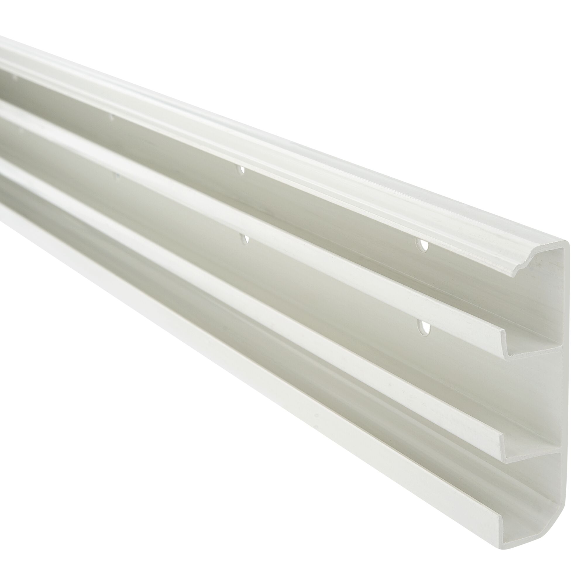 Weißer Kunststoff Sockelkanal