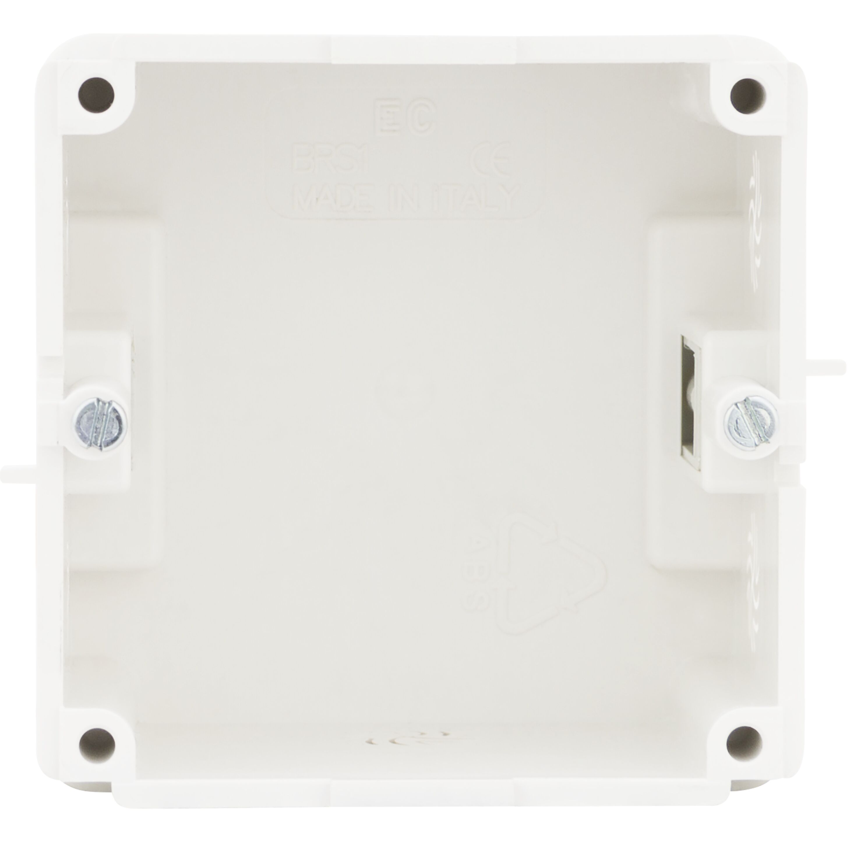 Weiße Einbaudose für Brüstungskanal