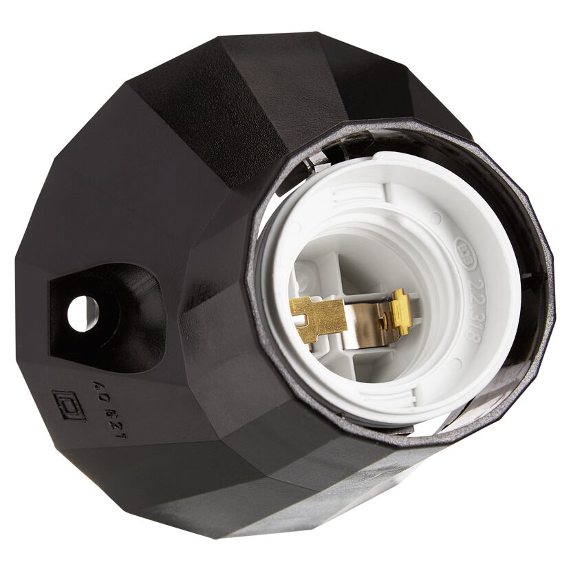 Schwarze Wandfassung für 100W Leuchtmittel