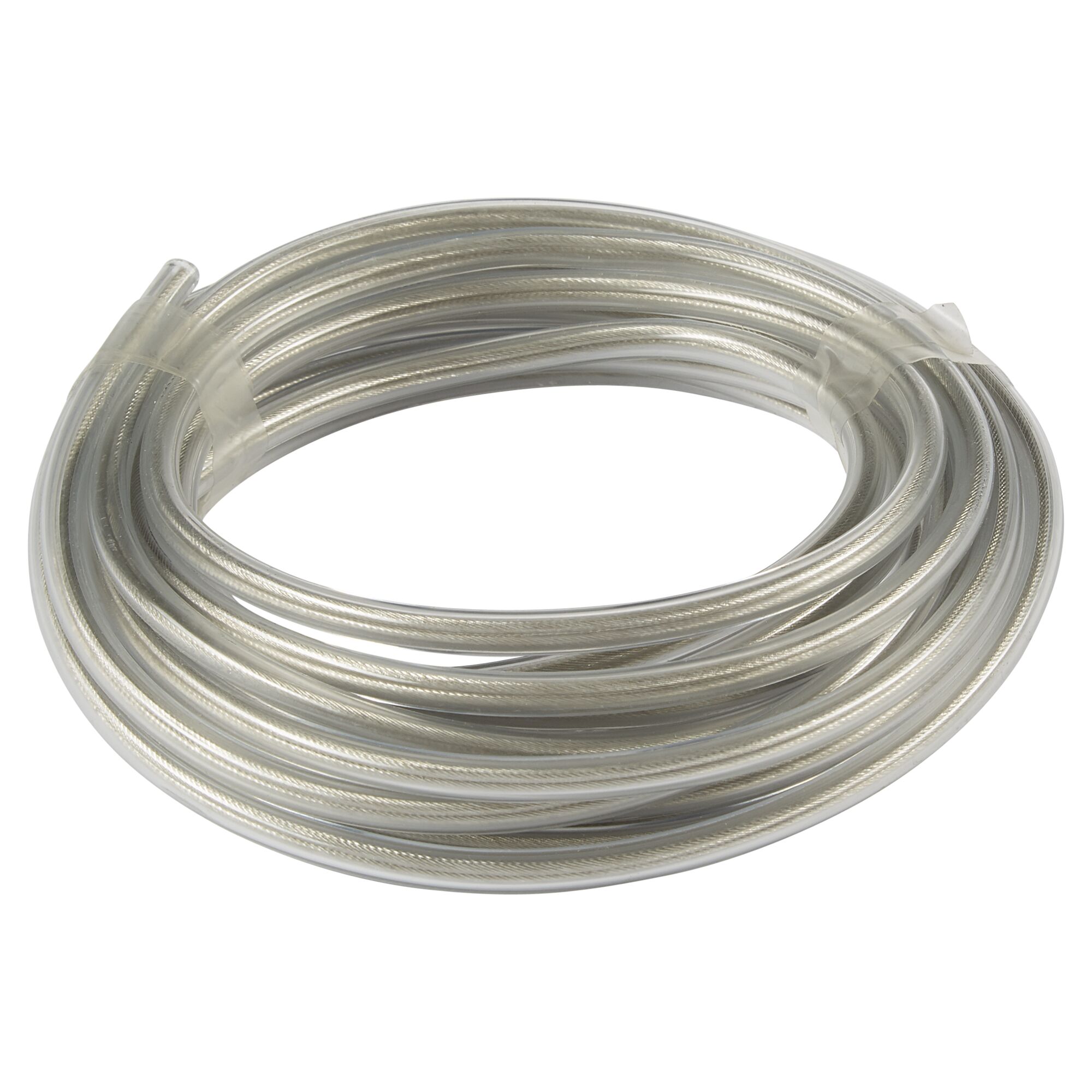 Aufgerolltes, transparentes Kabel.