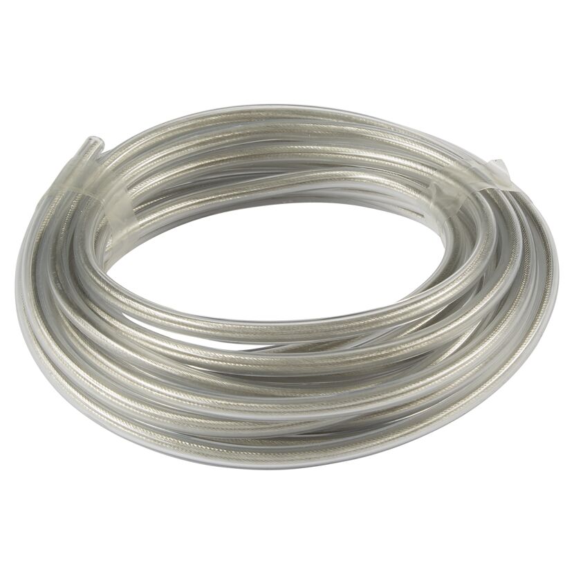 Aufgerolltes, transparentes Kabel.