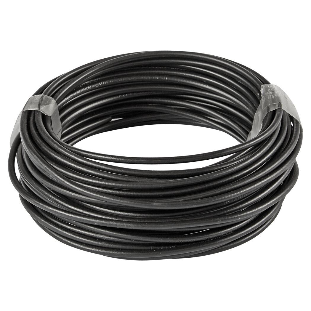 Schwarze Aderleitung H07V-U 1,5 mm² aufgerollt