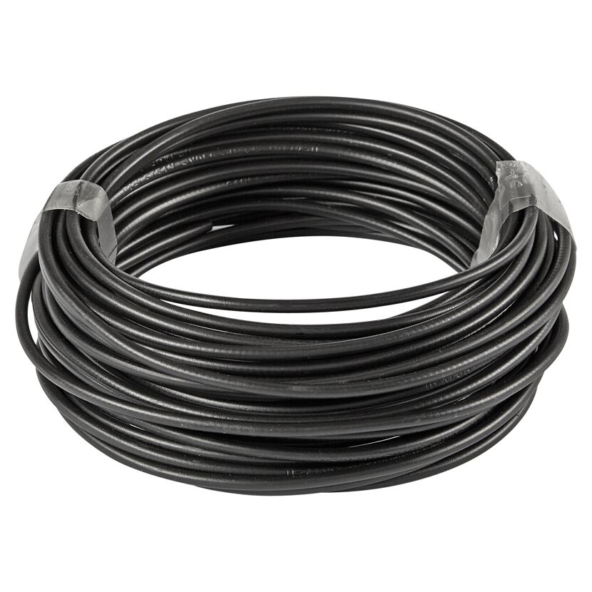 Schwarze Aderleitung H07V-U 1,5 mm² aufgerollt