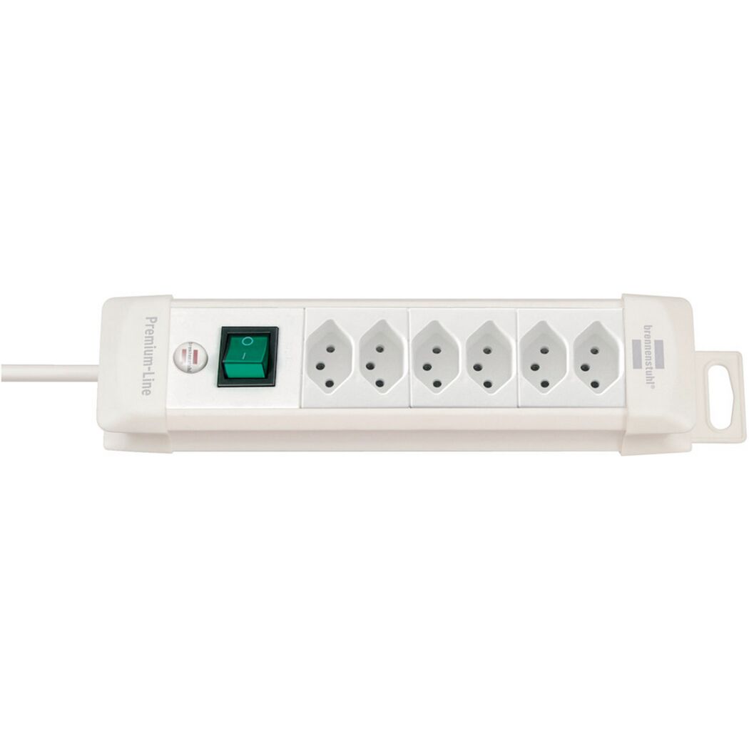 Steckdosenleiste 'Premium-Line' weiß 6-fach 3 m