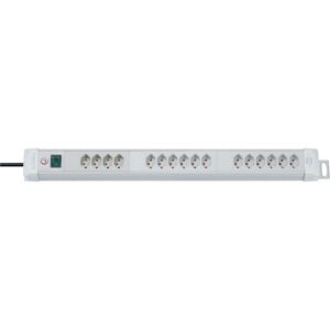 Premium-Line Steckdosenleiste lichtgrau 16-fach