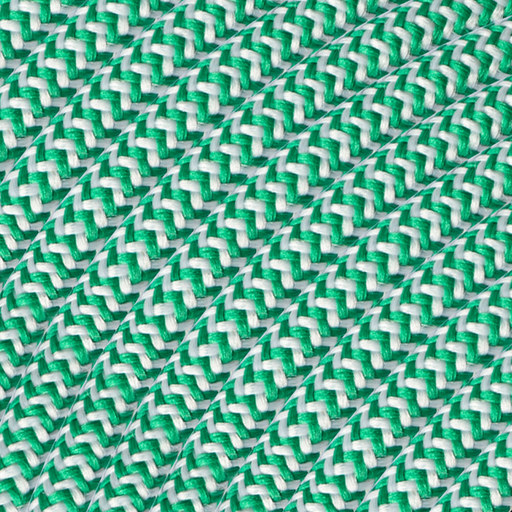 Grünes und weißes Textilkabel