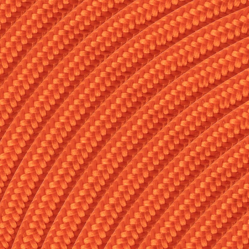 Nahaufnahme von orangefarbenem Textilkabel