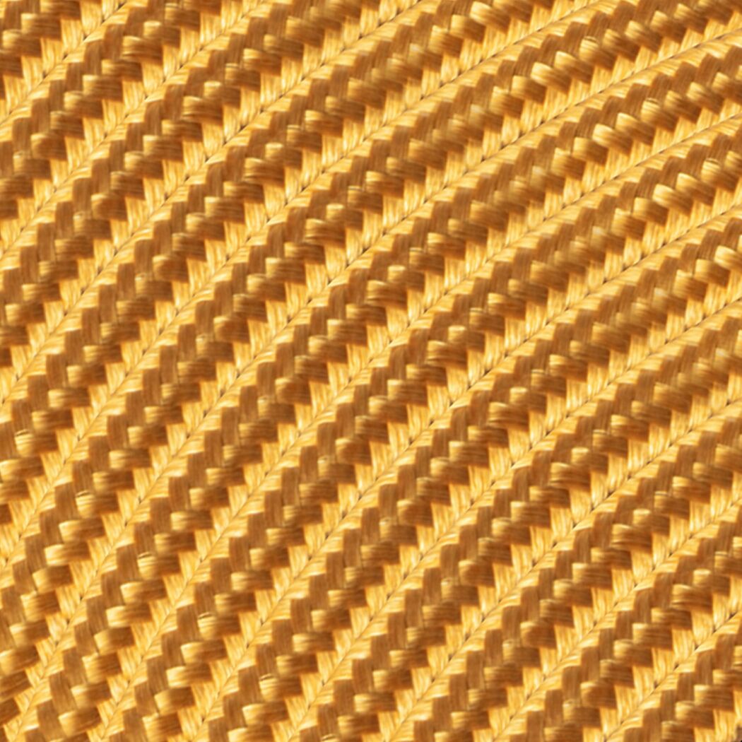 Goldfarbenes, gewebtes Textilkabel
