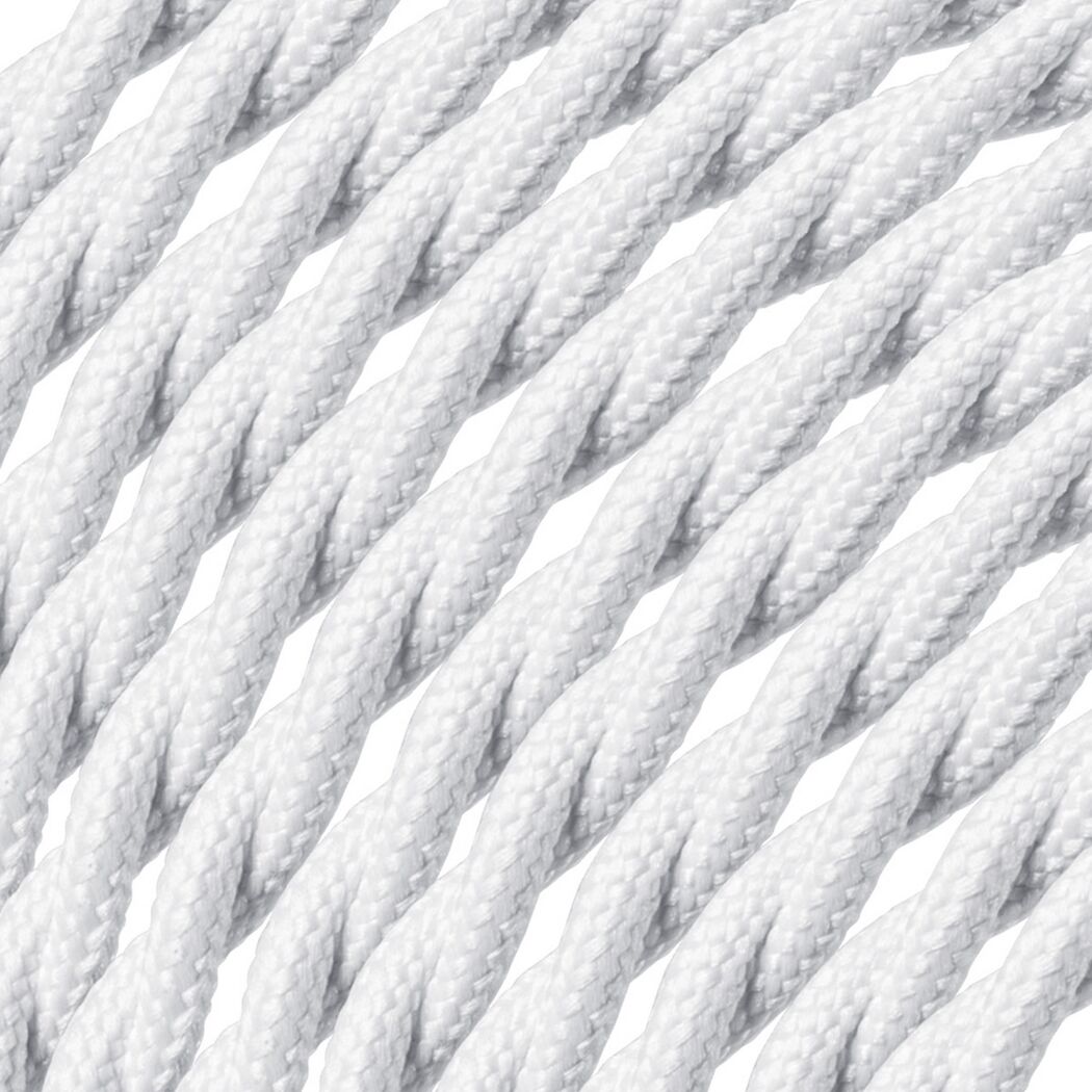 Weißes Textilkabel 3 x 0,75 mm2