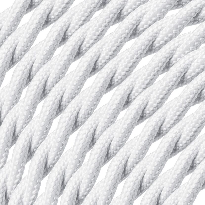 Weißes Textilkabel 3 x 0,75 mm2
