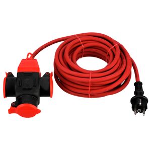 Verlängerungskabel rot 3-fach 10 m