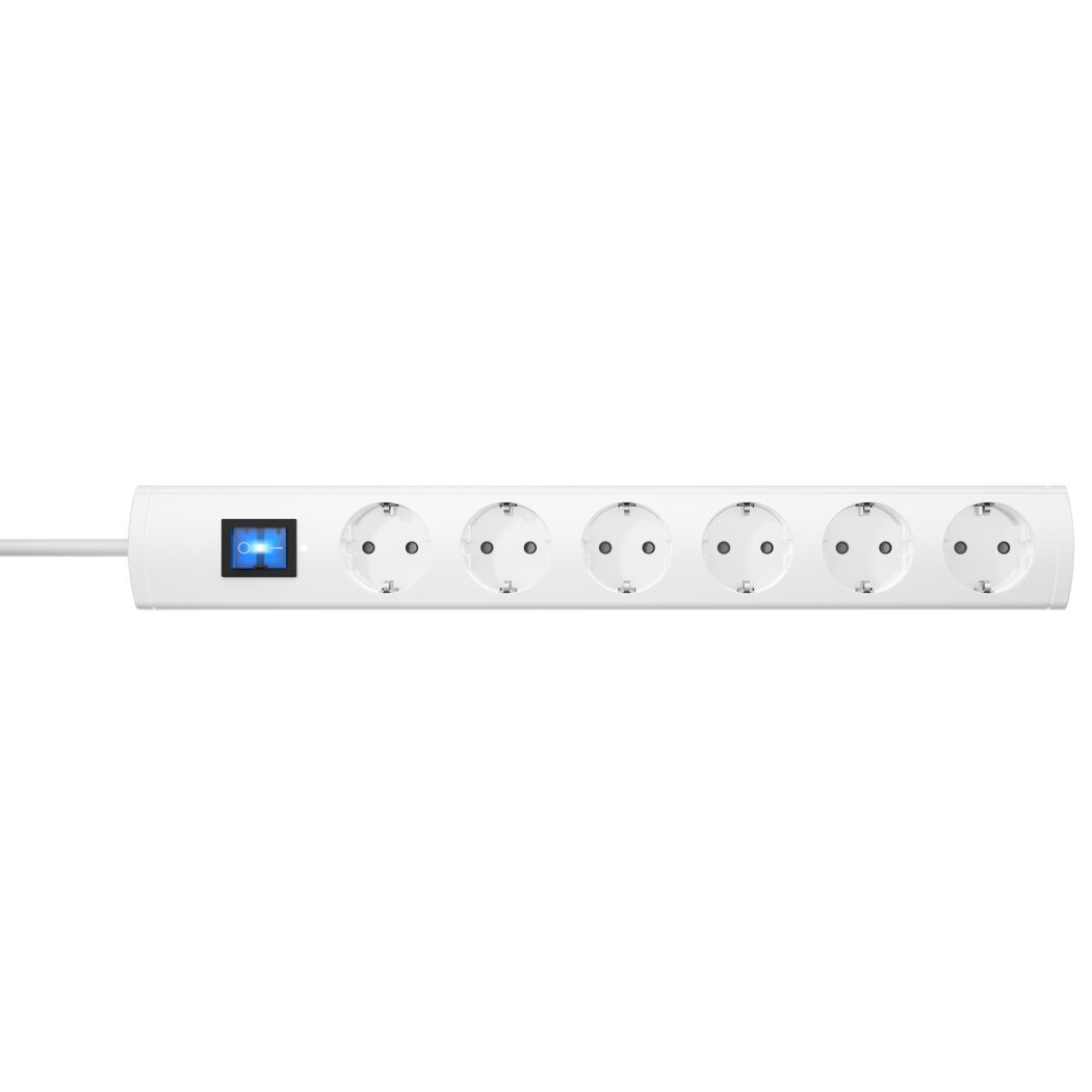 Steckdosenleiste 'Unoversal Plus' weiß 6-fach 1,4 m