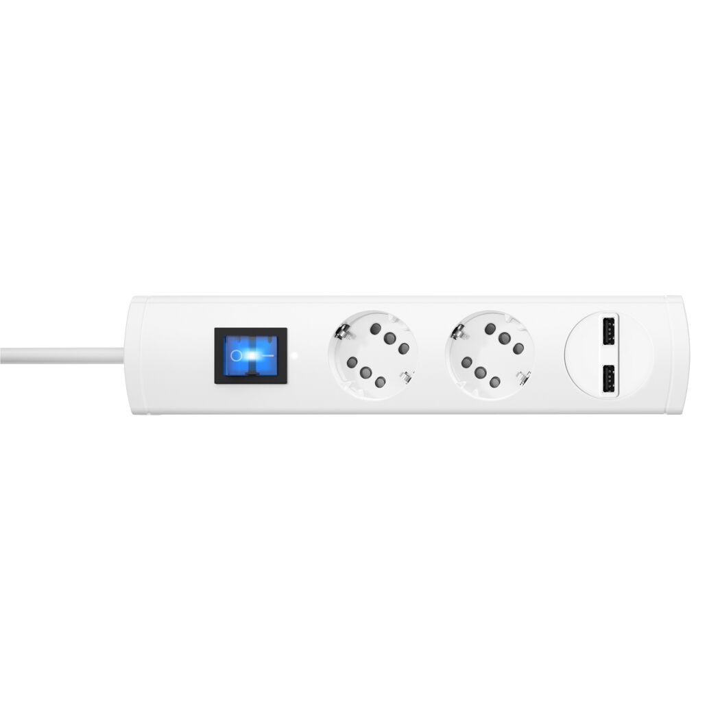 Steckdosenleiste 'Unoversal Plus' mit USB weiß 2-/4-fach 1,4 m
