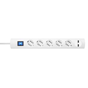 Steckdosenleiste 'Unoversal Plus' mit USB weiß 5-/10-fach