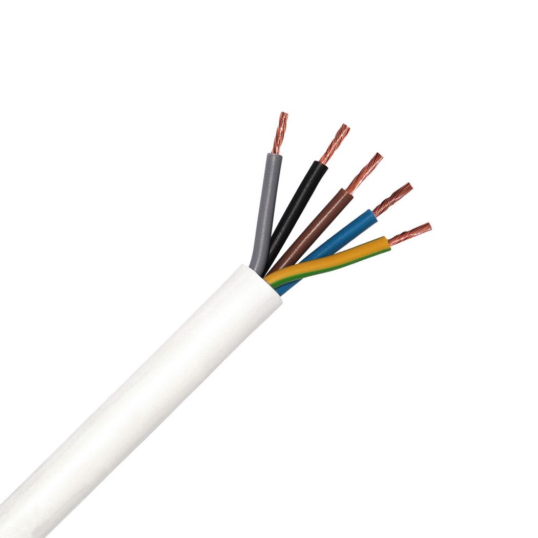 Schlauchleitung H05VV-F5G1,5 weiß