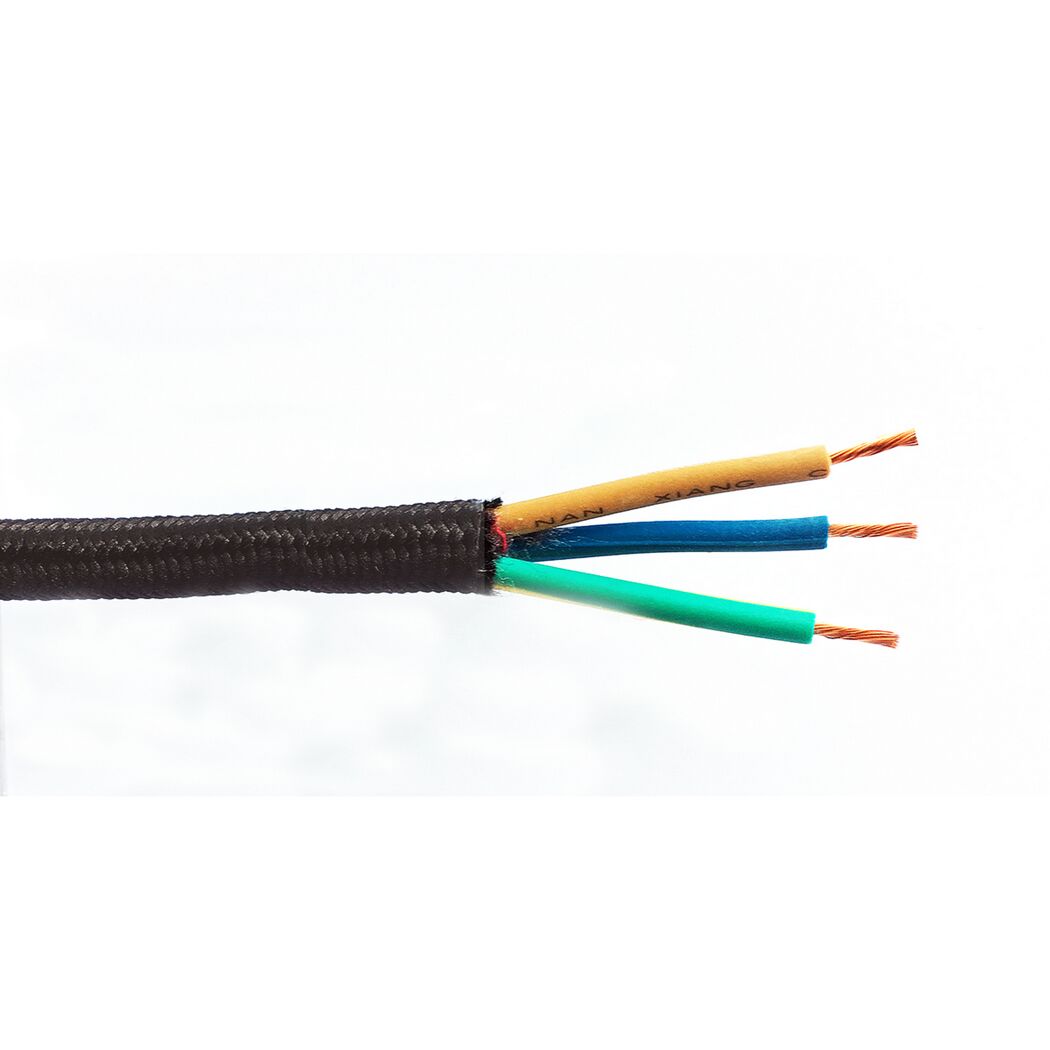Textilkabel H03RT H 3G0,75 schwarz