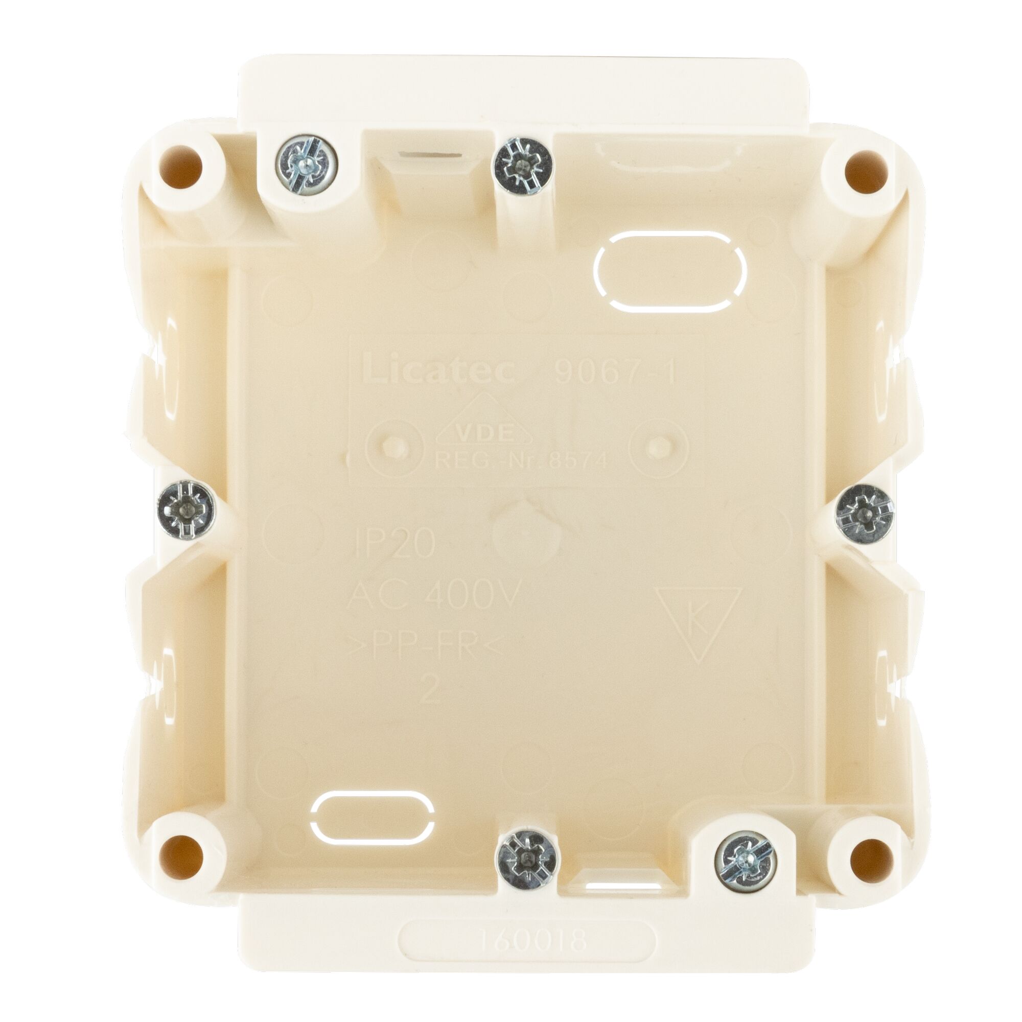 Beige Einbaudose 1-fach für Brüstungskanal