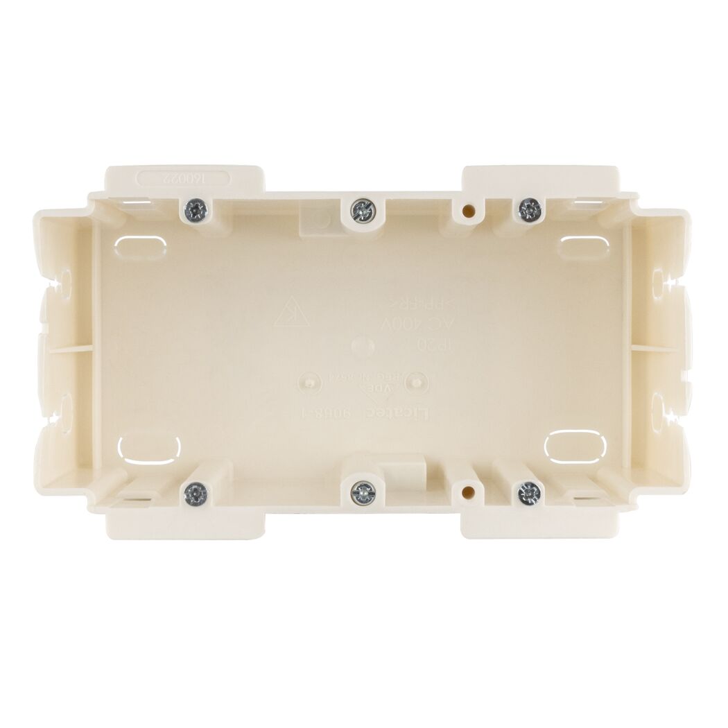 Beige Einbaudose 2-fach für Brüstungskanal