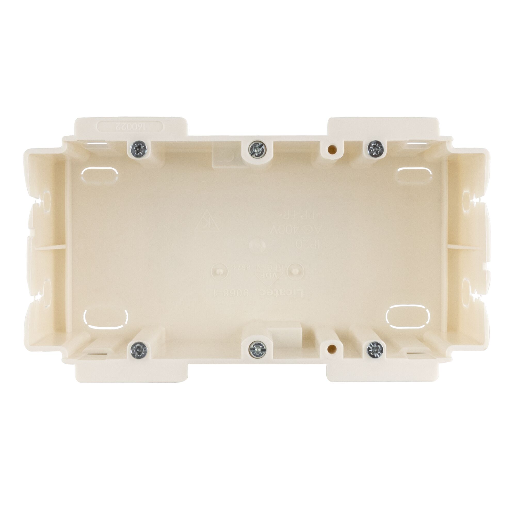 Beige Einbaudose 2-fach für Brüstungskanal