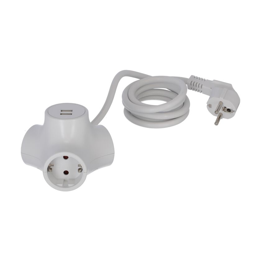 Steckerleiste 3-fach mit USB