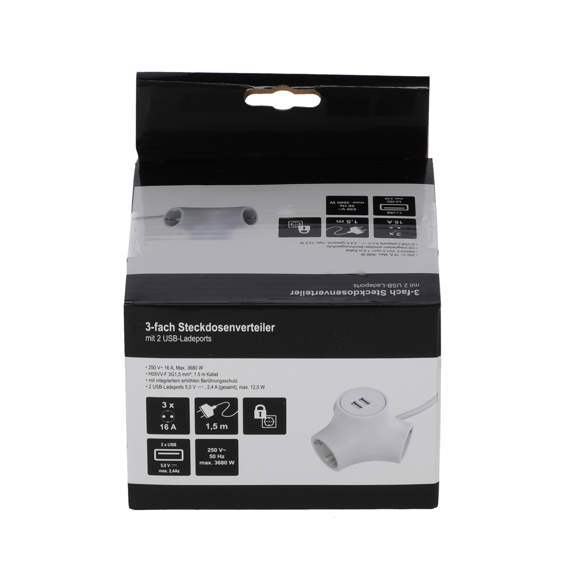 Steckerleiste 3-fach mit USB