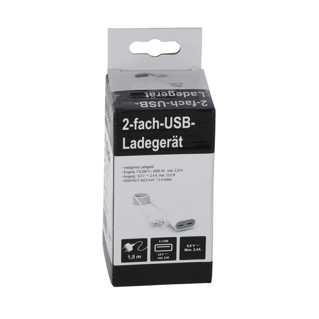 2-Fach USB-Ladegerät 1,5 m