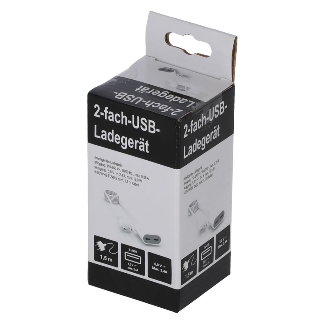 2-Fach USB-Ladegerät 1,5 m