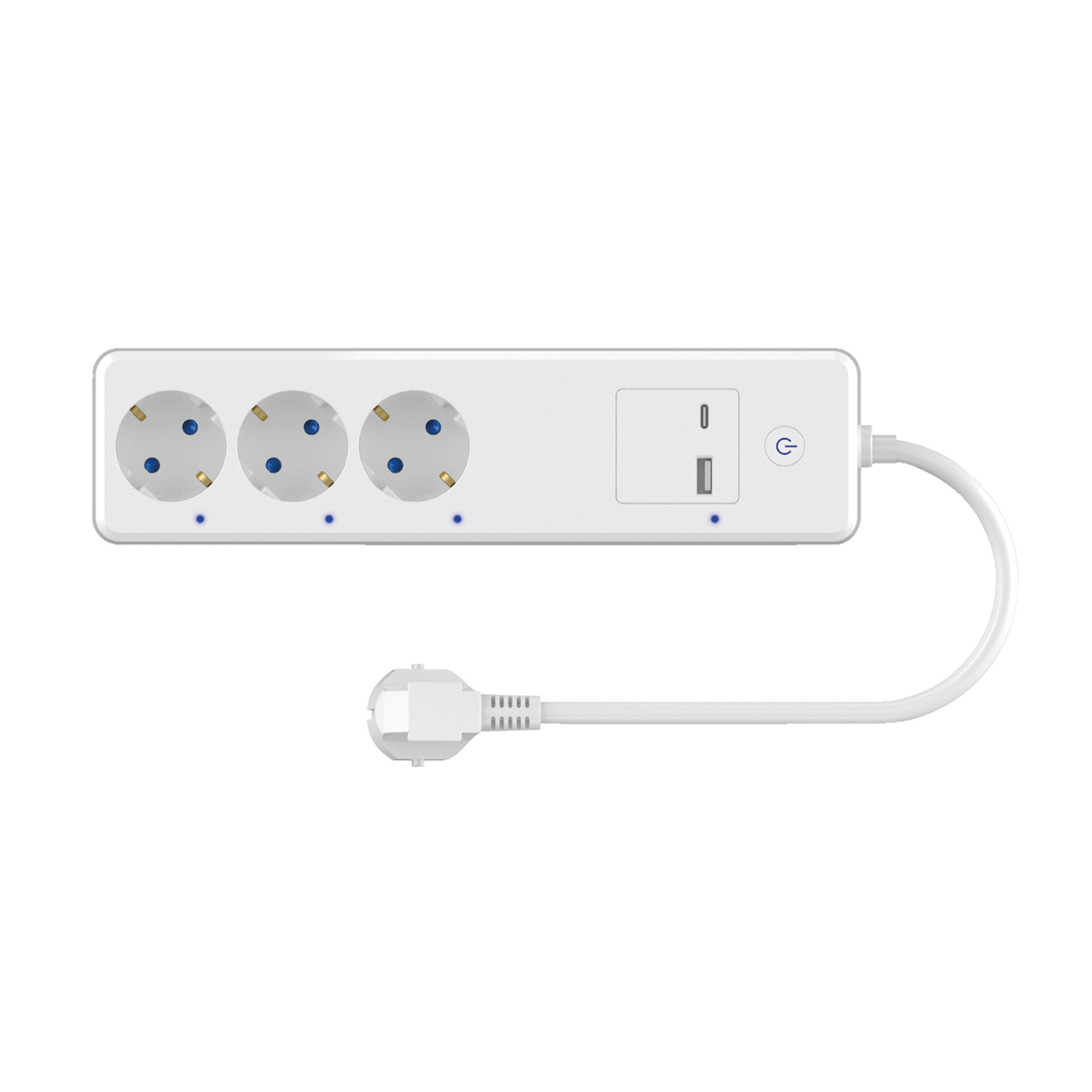 Wifi-Steckerleiste weiß 3-fach mit 2 USB-Ports + product picture