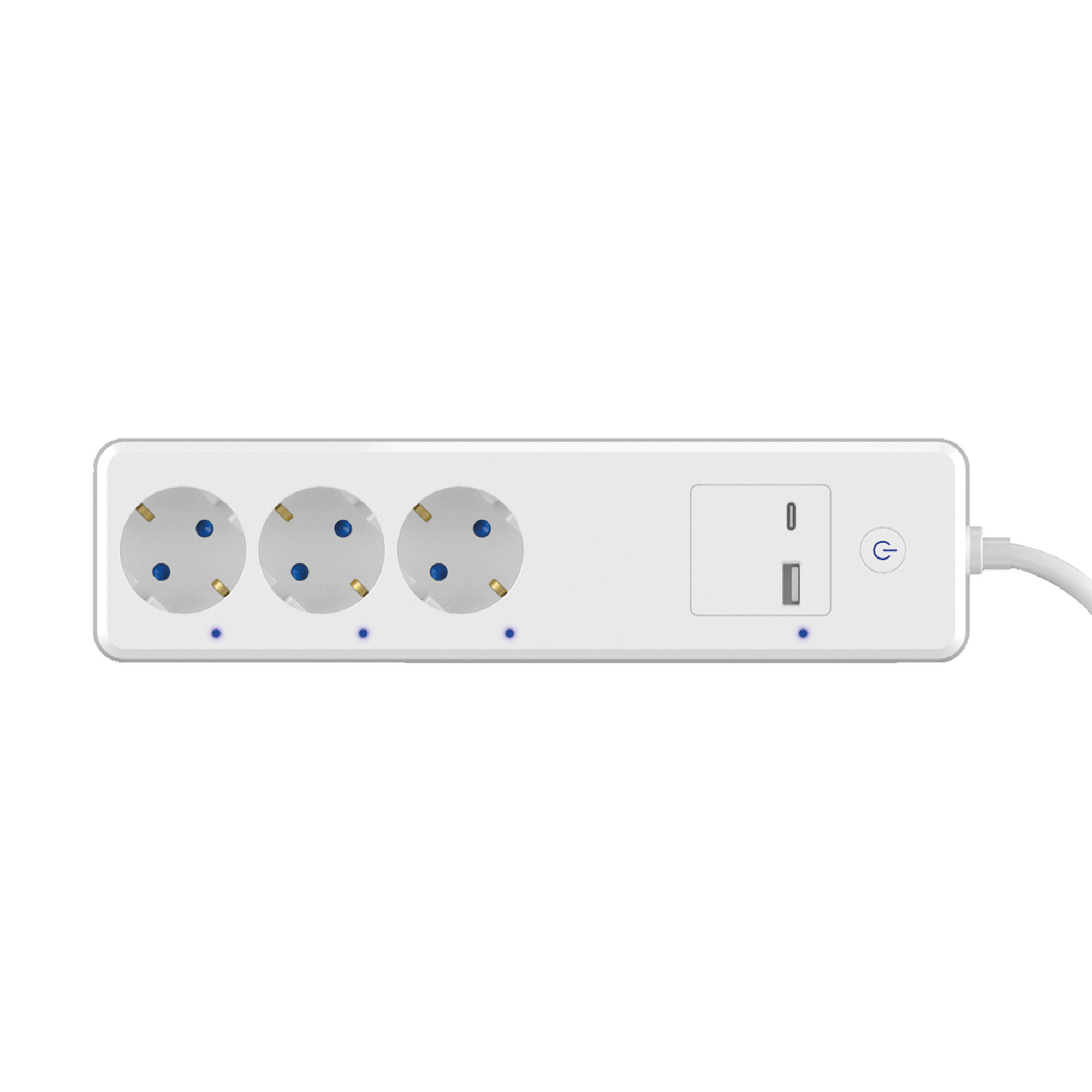Wifi-Steckerleiste weiß 3-fach mit 2 USB-Ports + product picture